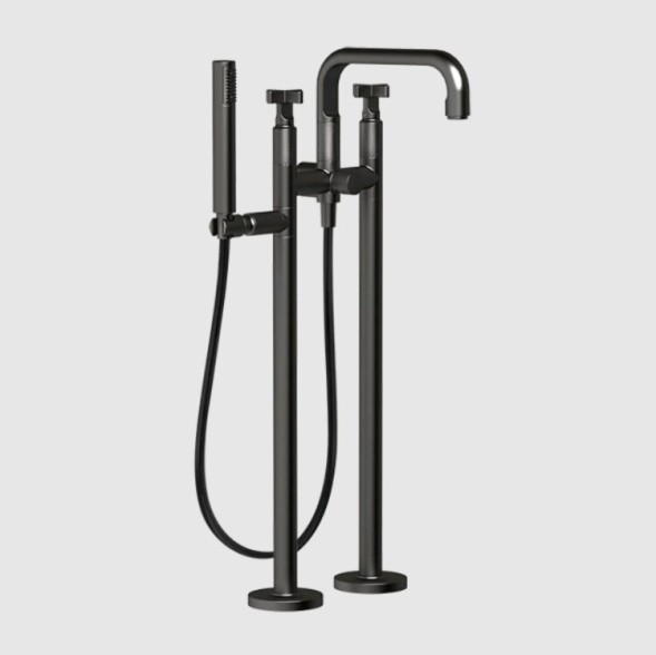 Gessi Смеситель для ванны и душа, Inciso, напольный, цвет Черный брашированный металл  58129#707