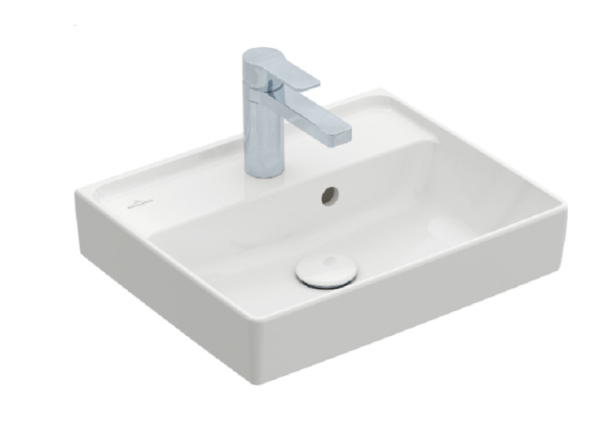 Villeroy&amp;Boch Раковина, Collaro, шгв 450*370*85, отверстия для смесителя-1, CeramicPlus, цвет-камень белый 433446RW