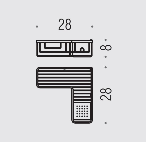 Полочка корзинка COLOMBO DESIGN ANGOLARI B9614 угловая одинарная с металлической полочкой цвет хром