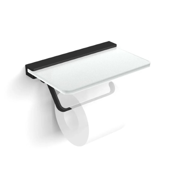 Бумагодержатель LANGBERGER MELVIN VICO 32041B-BP подвесной с полкой цвет черный матовый