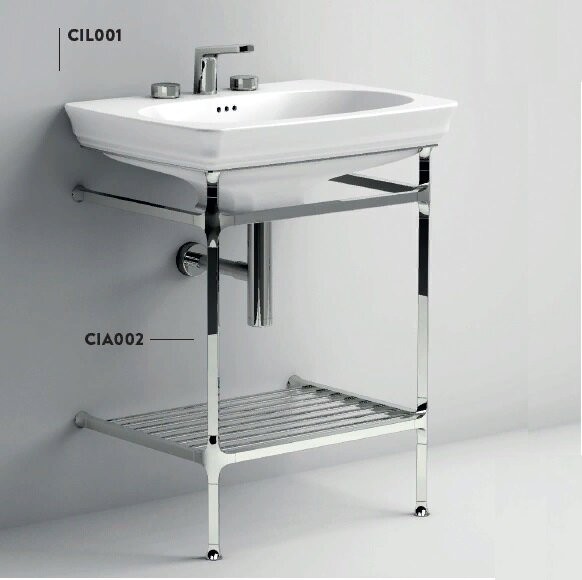 Консоль Artceram Civitas металлическая с сетчатой полкой для раковины цвет хром CIA002 71