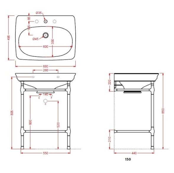 Консоль Artceram Civitas металлическая с сетчатой полкой для раковины цвет хром CIA002 71