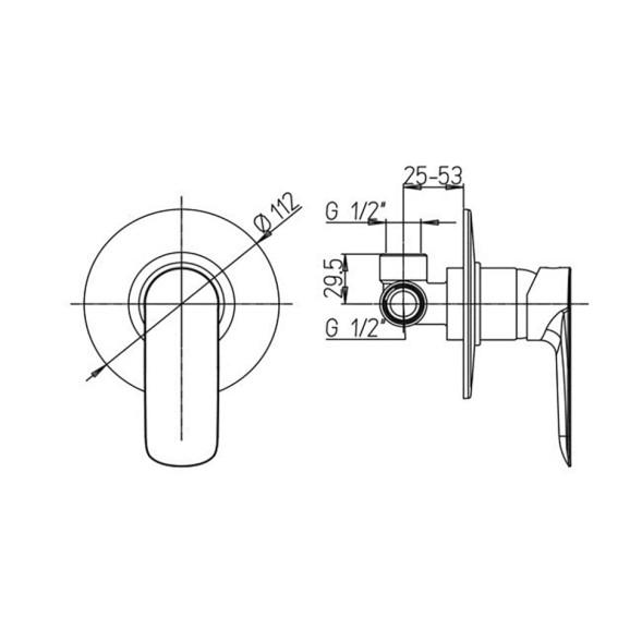Paini 09YO690 Cмеситель для душа Нове встраиваемый, чёрный