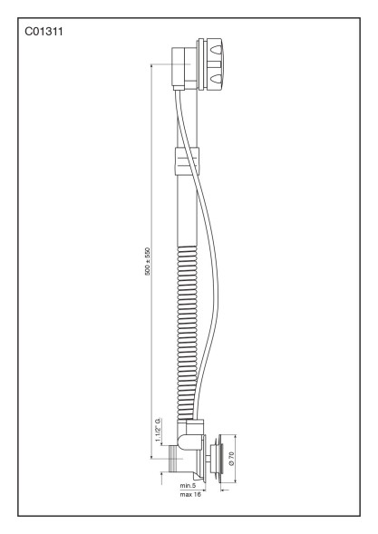 Emmevi, слив-перелив для ванны, 56 см, цвет бронза С01311/BR