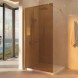 Vincea Душевая перегородка Волк-Ин (Walk-In) VSW-1H900GSG, 900*2000, брашированное золото, стекло янтарь
