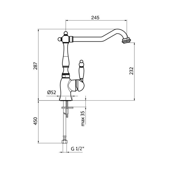 Смеситель для кухни Webert Valentino VA920302065, бронза