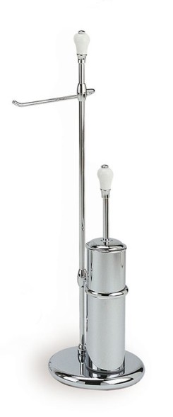 Stil Haus Nemi, стойка: бумагодержатель + ерш металлический, цвет хром - белая керамика