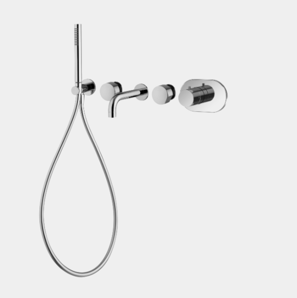 Смеситель для ванны и душа, Fima Carlo Frattini, Fimatherm, цвет-никель брашированный F3179X2SN