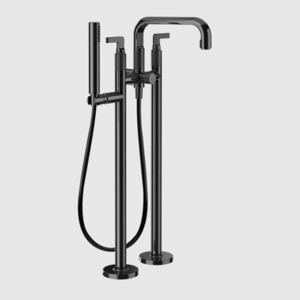 Gessi Смеситель для ванны и душа, Inciso, напольный, цвет черный металл  58029#706