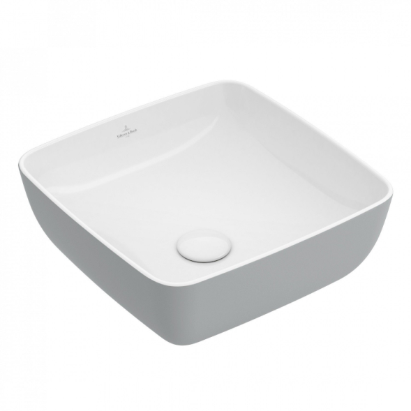 Villeroy&amp;Boch Раковина, Artis, шгв 410*410*130, отверстия для смесителя-отсутствуют, цвет снаружи/внутри-Coal Black/белый 417841BCT8