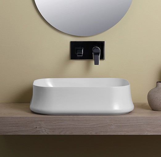 Раковина SIMAS SHARP накладная без отверстий цвет белый SH08