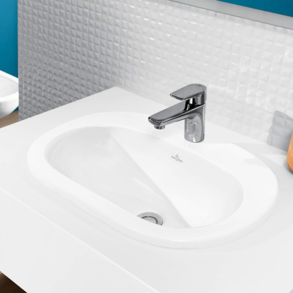 Villeroy&amp;Boch Раковина, O.Novo, шгв 560*405*120, отверстия для смесителя-1 сквозное, 2 промаркированных, CeramicPlus, цвет-альпийский белый 416157R1