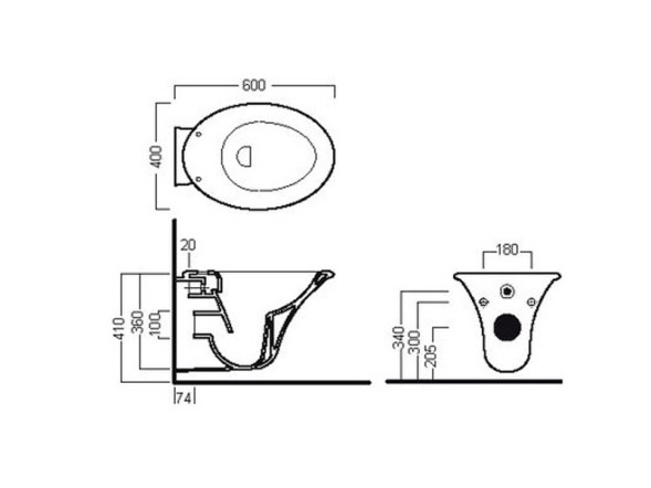 Унитаз HATRIA SCULTURE YXKN01 подвесной цвет белый
