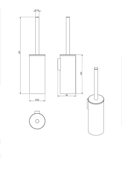 Ерш LANGBERGER ACCESSORIES 70672 подвесной цвет хром