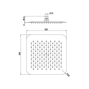 Paini 50CR759UPQ30E Верхний душ квадратный 300х300 мм, ультратонкий, хром