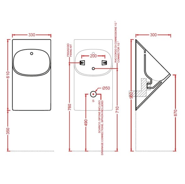 Писсуар Artceram La Fontana подвесной цвет белый LFO002 01 00