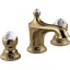 Emmevi The One Leda, смеситель для раковины на 3 отверстия. Металлические ручки + прозрачные кристаллы, цвет бронза 98033VSW/BR