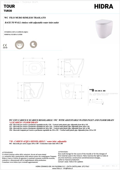 Hidra Tour, напольный безободковый унитаз c крепежом, 52x35,5 см, антибактериальное покрытие, цвет белый матовый