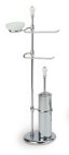 Stil Haus Nemi, стойка: мыльн. + полотенцедер. + бумагодер. + ёрш метал., цвет хром - белая керамика