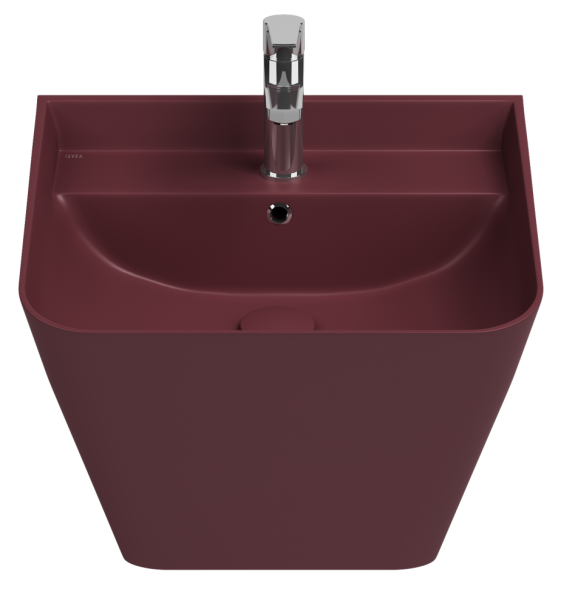 Раковина ISVEA Sott'Aqua подвесная ШГВ 500*420*515 отверстия для смесителя 1 цвет бордовый матовый 10SQ37002-2R
