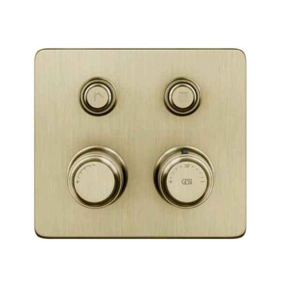 Gessi Смеситель для душа, Hi Fi Eclectic, на 2 потребителя, цвет Finox Brushed Никель 65232#727