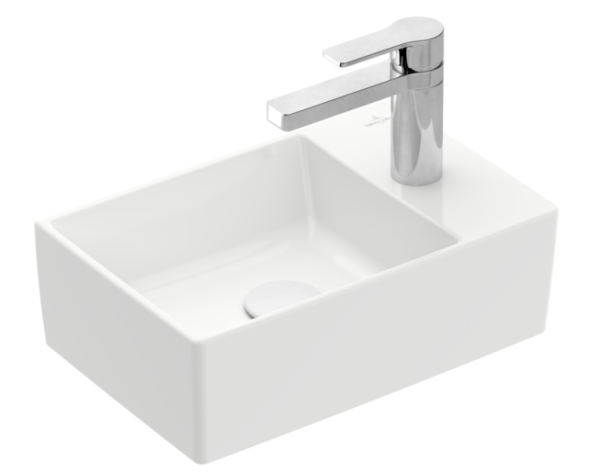 Villeroy&amp;Boch Раковина, Memento 2.0, шгв 400*260*90, отверстия для смесителя-1, CeramicPlus, цвет-альпийский белый 432340R1