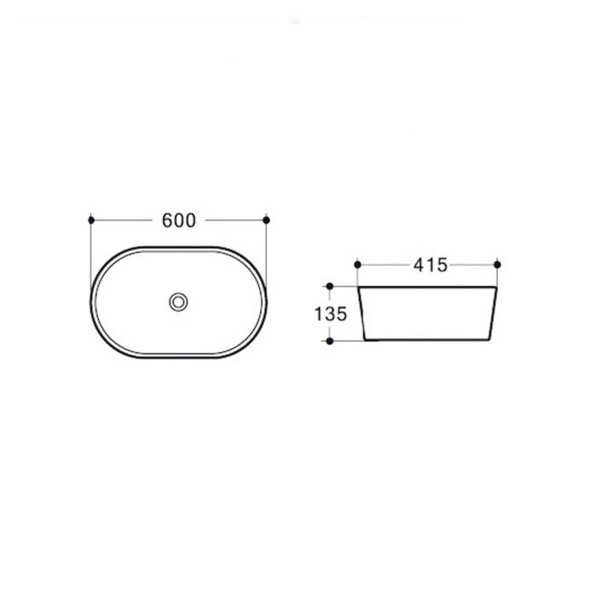 Vincea Раковина керамическая  VBS-302, 600*415*135, цвет белый