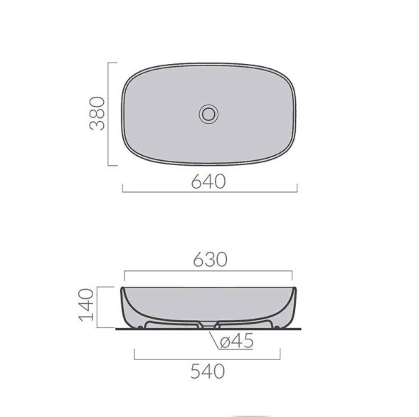 Раковина GALASSIA DREAM 7300 GM накладная с одним отверстием без перелива цвет серый матовый
