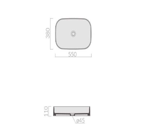 Раковина GALASSIA SMART B 7402 накладная без отверстий без перелива цвет белый глянцевый