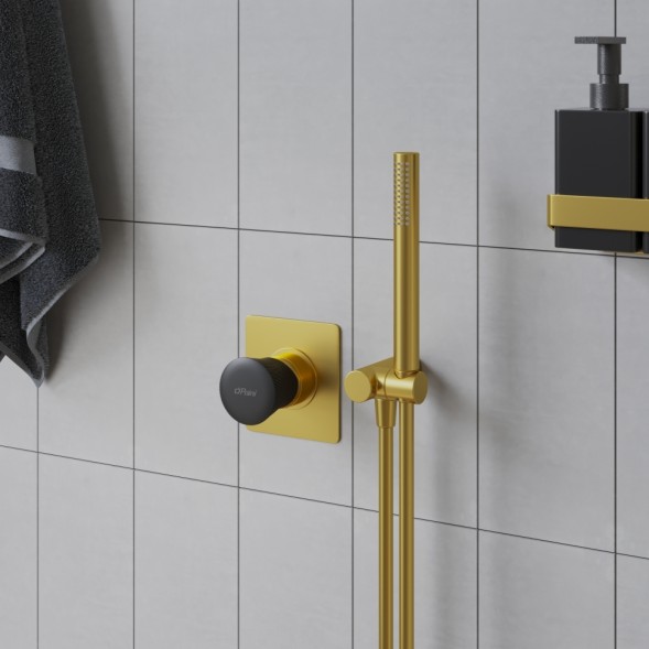 Paini 18PJ690PZ Смеситель для душа Домус встраиваемый, брашированные золото/чёрный