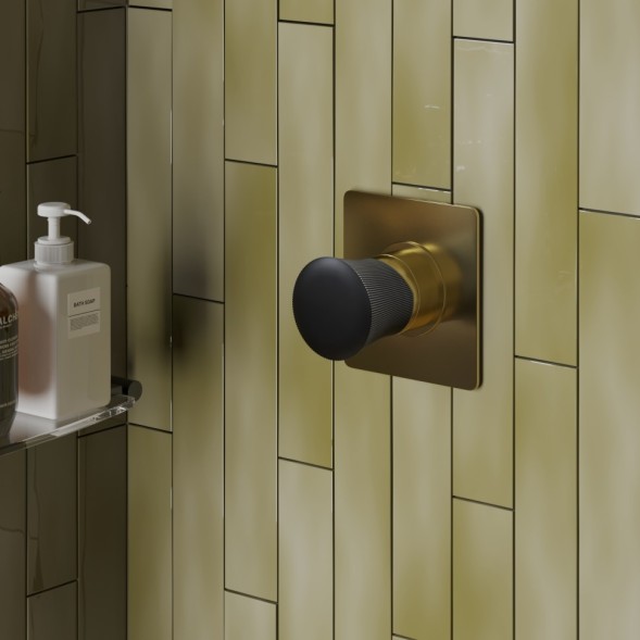 Paini 18PJ690PZ Смеситель для душа Домус встраиваемый, брашированные золото/чёрный