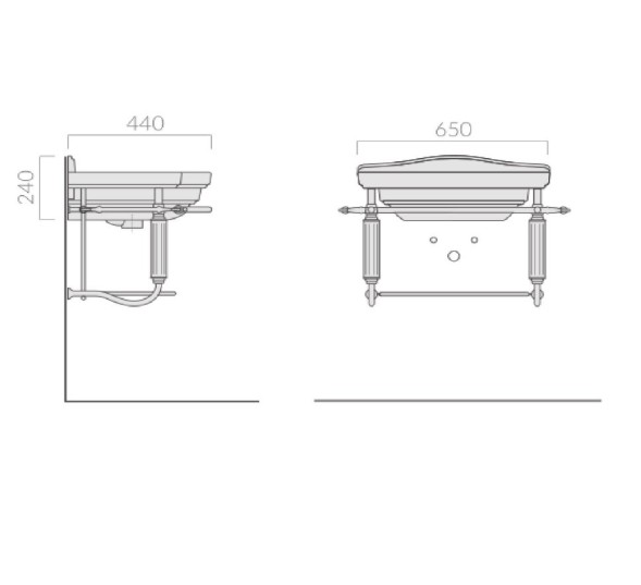 Консоль GALASSIA ETHOS 8543 подвесная цвет хром