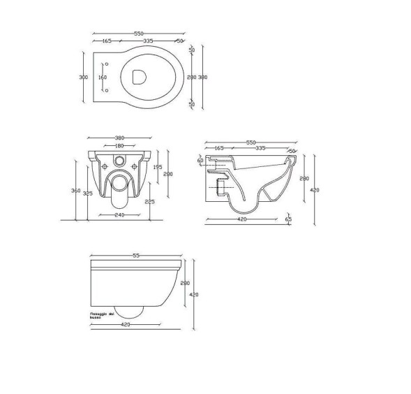 Унитаз GALASSIA ETHOS 8439 NE подвесной цвет черный глянцевый