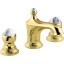 Emmevi The One Leda, смеситель для раковины на 3 отверстия. Металлические ручки + прозрачные кристаллы, цвет золото 98033VSW/OR