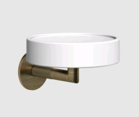 Gessi Мыльница, Anello, шгв 115*127*79, цвет белый#брашированная бронза PVD  63701#726