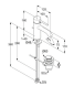 Смеситель KLUDI BOZZ 382700576 для раковины на одно отверстие однорычажный с донным клапаном