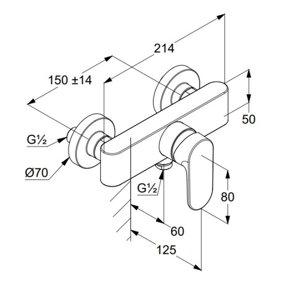 Смеситель KLUDI LOUVA 248315375 для ванны с подключением шланга