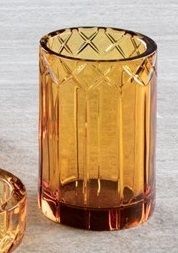 Stil Haus Queen Ambra, настольный стакан из хрусталя, цвет янтарь