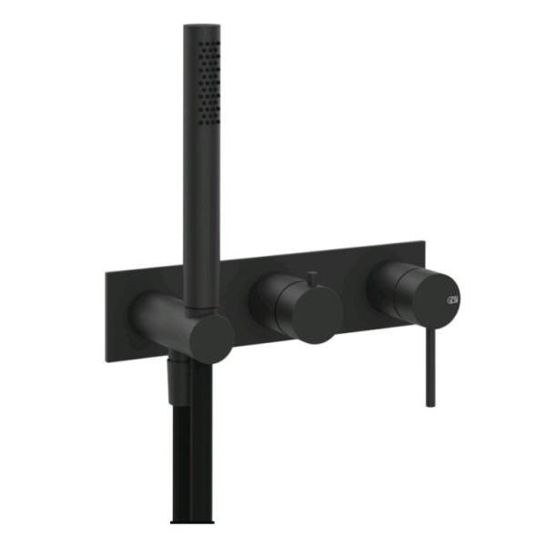 Gessi Смеситель для душа, 316 Bath Shower, на 2 потребителя, цвет черный матовый 54038#299