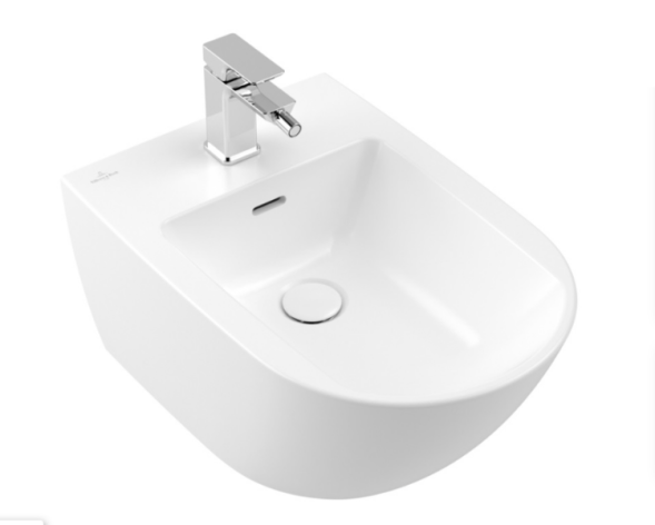 Villeroy&amp;Boch Биде, Antao, подвесной, шгв 375*560*270, CeramicPlus, цвет-Stone White 541100RW