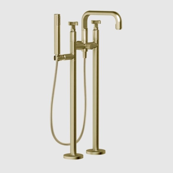 Gessi Смеситель для ванны и душа, Inciso, напольный, цвет Латунь матовая  58129#727
