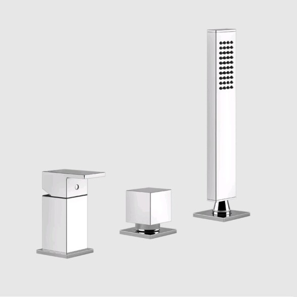 Gessi Смеситель для ванны и душа, Rettangolo, на 2 потребителя, цвет хром 20043#031