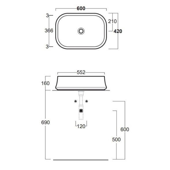 Раковина SIMAS SHARP накладная без отверстий цвет синий матовый SH08.NA