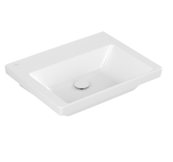 Villeroy&amp;Boch Раковина, Subway 3.0, шгв 600*470*120, отверстия для смесителя-1 сквозное, 2 промаркированных, цвет-альпийский белый 4A706101