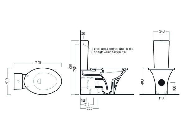 Унитаз HATRIA SCULTURE YXZ401 напольный моноблок под бачок слив универсальный цвет белый