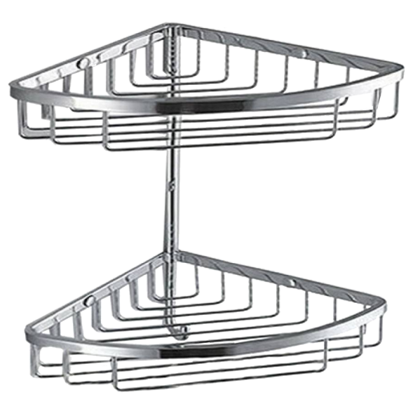 Полочка корзинка COLOMBO DESIGN ANGOLARI B9617 угловая двойная с крючком цвет хром