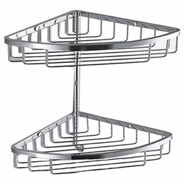 Полочка корзинка COLOMBO DESIGN ANGOLARI B9617 угловая двойная с крючком цвет хром