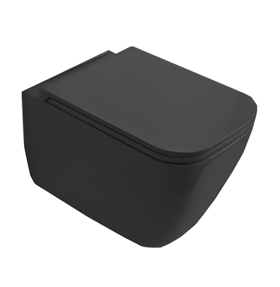Унитаз Scarabeo TEOREMA 2.0 подвесной безободковый цвет черный матовый  с антибактериальным и грязеотталкивающим покрытием BIOKER 5126/TW 49 BK