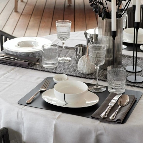 Плейсмат COLOMBO DESIGN ADJ 002.01/03 настольный двухсторонний цвет черный/серый