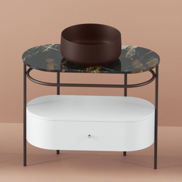 Консоль Artceram Flair 4.0 металлическая для настольных раковин цвет moka ACA068 56